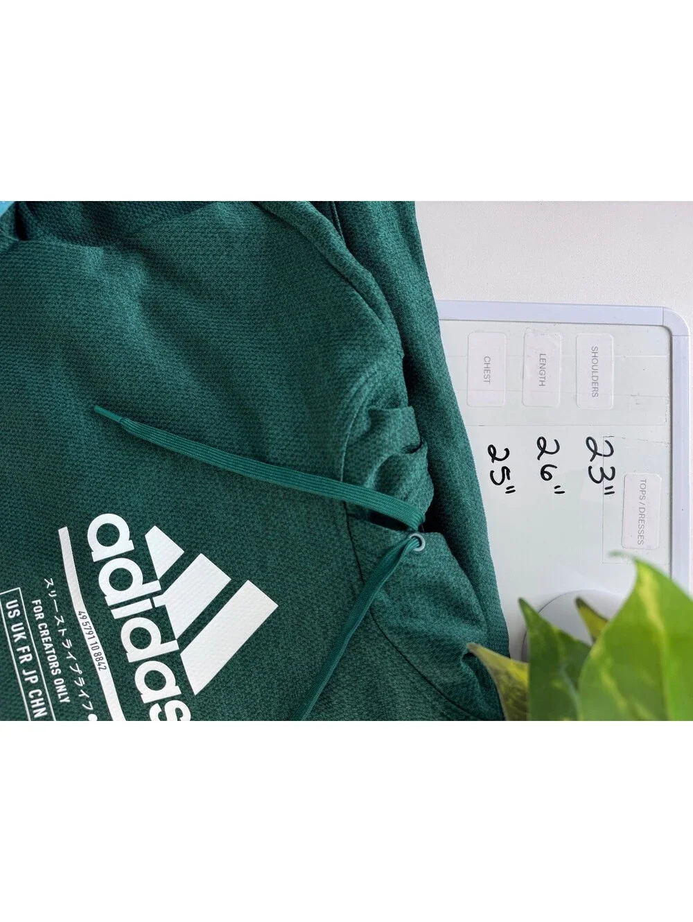 Adidas Climawarm Green Graphic Hoodie Mens Size Large Athletic Sports Sweatshirt